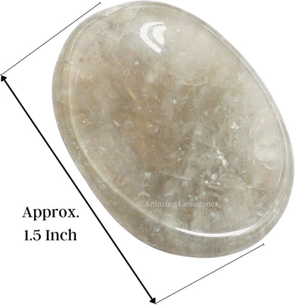 Amazing Gemstone Labradorite Thumb Worry Stone, Anxiety Stone, Healing Crystals - Piedra Crystal Fidget for Gift, Meditation, Calming, Relaxation, Stress Relief - Colors C
