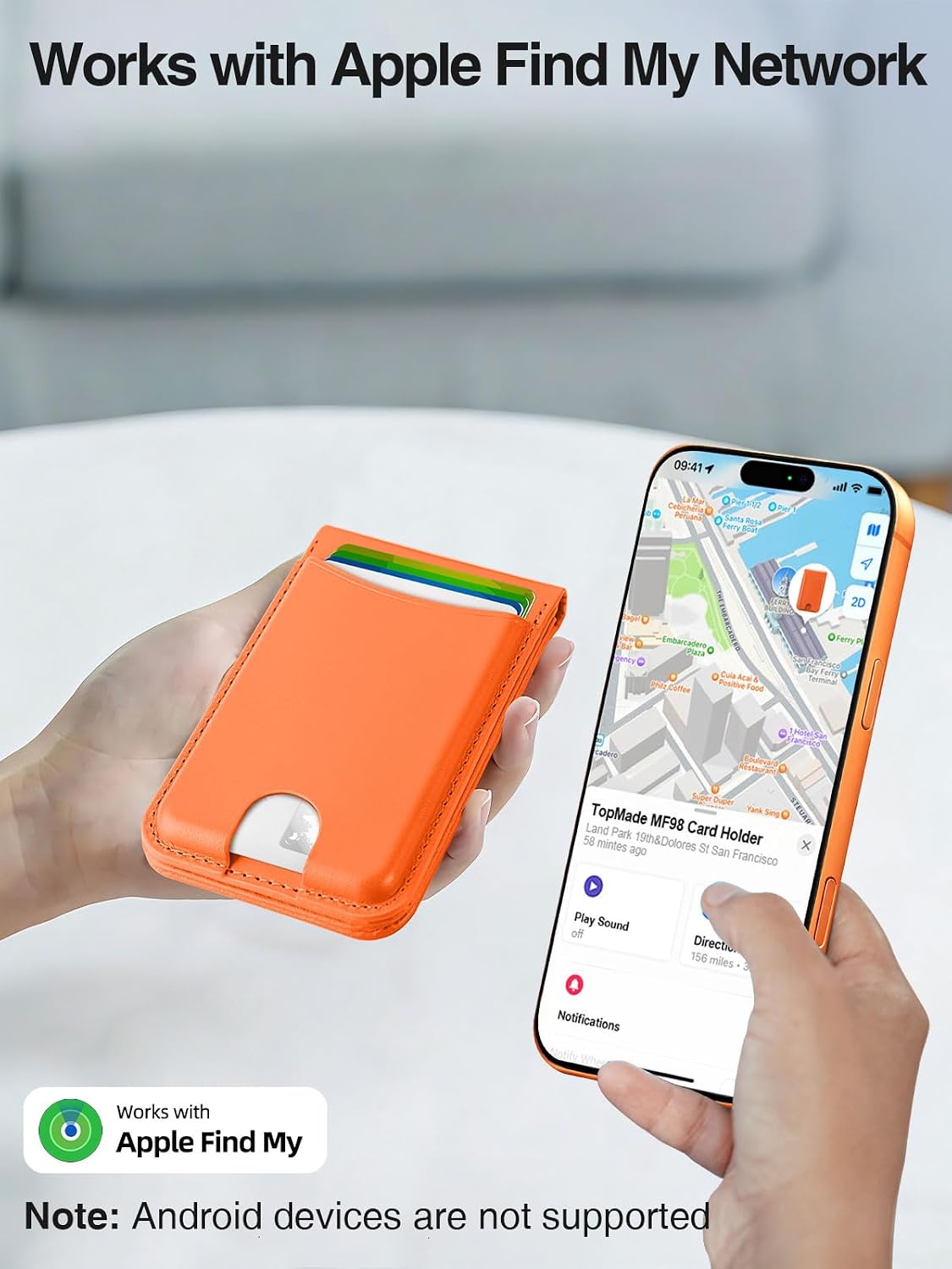 TopMade for MagSafe Wallet Works with Find My, Strongest Magnetic Wallet