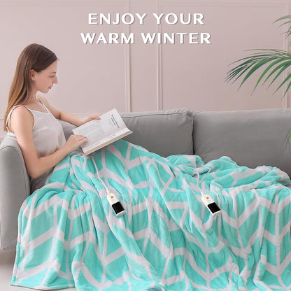 VENTIMI Electric Blanket Heated Throw, 50" x 60" Heated Blanket with 5 Heat Levels & 3 Hours Auto Off, Fast Heating Blankets with ETL & FCC Certification, Grey