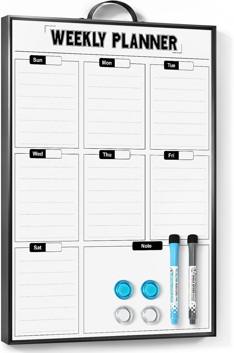 Weekly Calendar Whiteboard 16"x12" with Handle