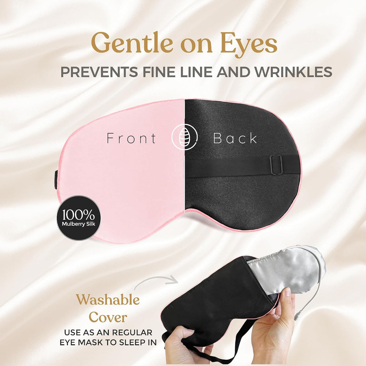 Heated Eye Mask for Dry Eye Relief - Stye Treatment, Warm Compress for Eyes, Sinus Mask, Electric Warming Patch - Champagne
