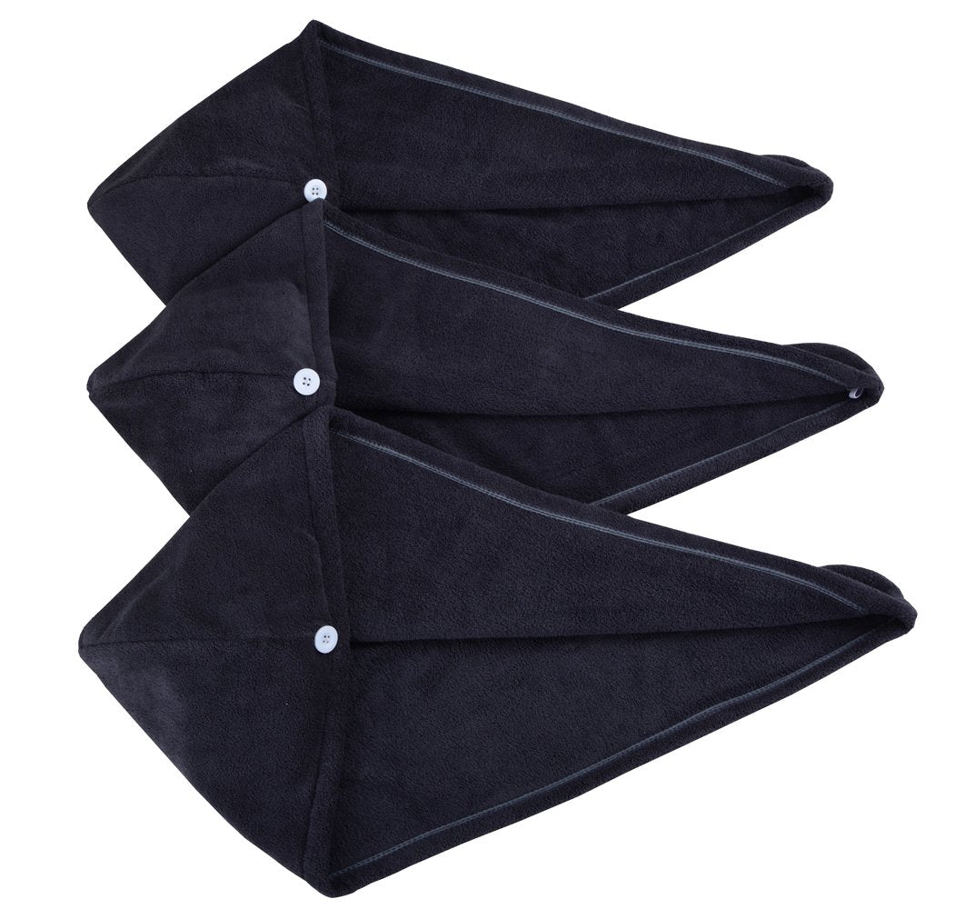 HOPESHINE Hair Towel Twist Microfiber Bamboo Fabric Women's Soft Shower Towels for CurlyHair Turban Wrap Drying Cap Great Gift for Girls 3-Pack