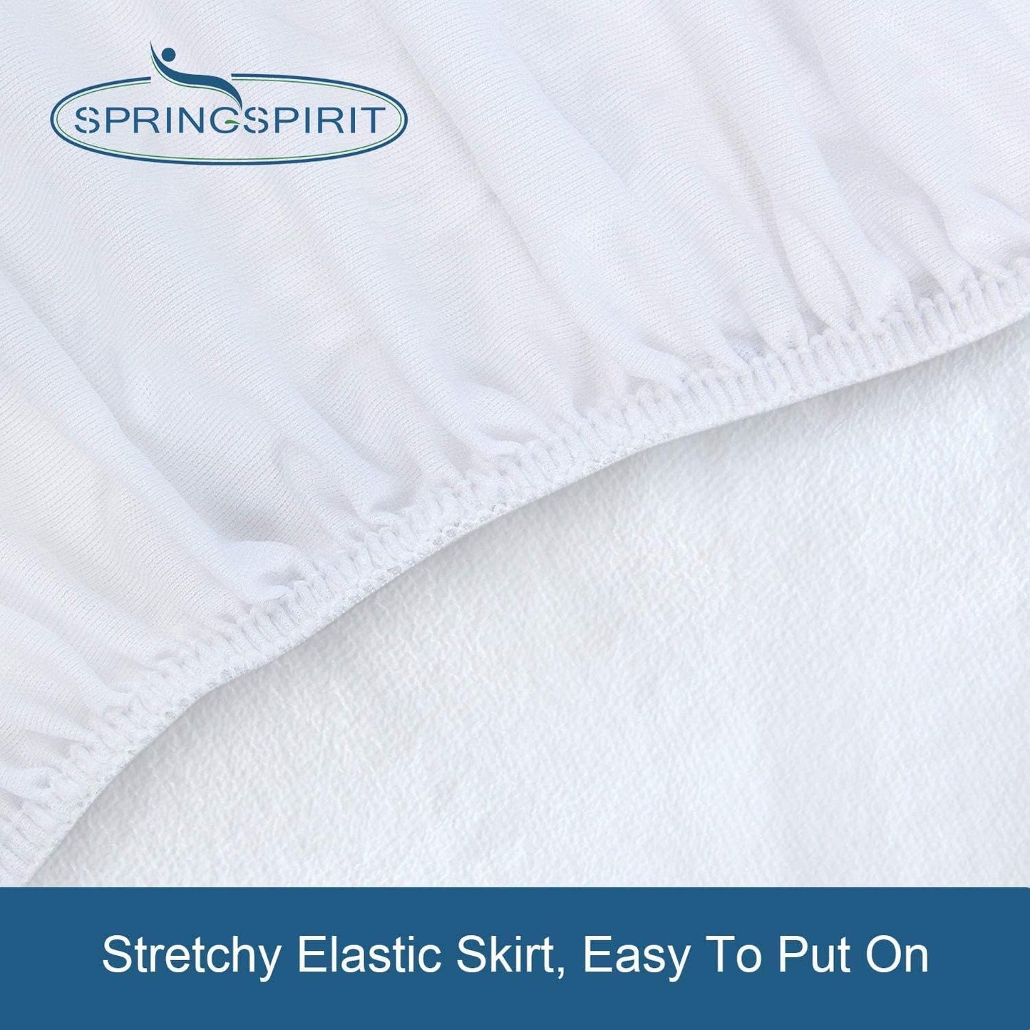 SPRINGSPIRIT Full Size Waterproof Mattress Protector, Full Mattress Cover Pad Waterproof with Deep Pocket up to 14’’, Bed Fitted Sheet