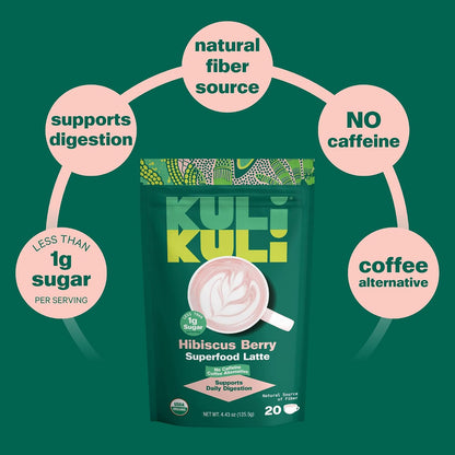 Kuli Kuli Organic Moringa Powder Matcha Green Tea Latte - Lion's Mane