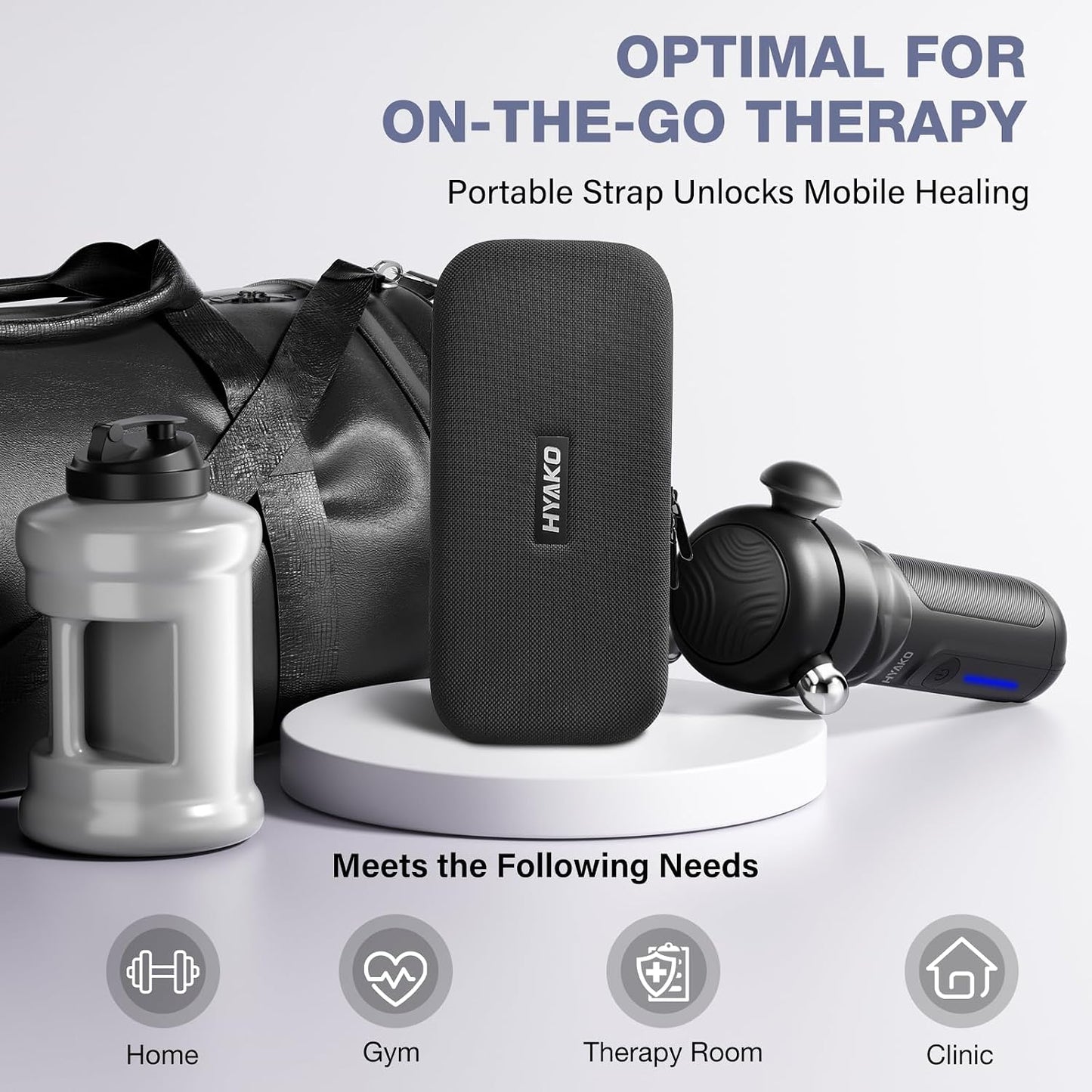 HYAKO SE Muscle Therapy Massage Gun - Deep Tissue Vibration Massager, Non-Invasive Design for Full-Body Care, Pain Relief for Back, Neck, Leg, Shoulder – Gifts for Men and Women (Black)