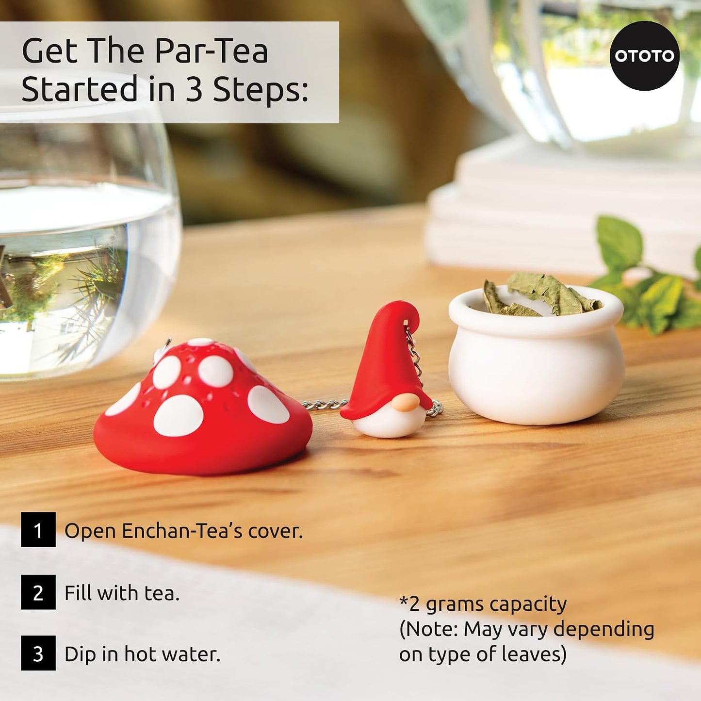 OTOTO Louie Cat Tea Infuser - Cats Loose Leaf Steeper & Diffuser, Tea Strainer Accessories, Cute Gifts for Cat Lovers, White Elephant Gifts, Cute Kitchen Accessories