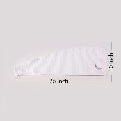 100% Turkish Cotton Hair Towel Wrap for Women,Non Microfiber,400-GSM(Grams per Square Metre),AntiFrizz,Hair Plop Waffle Towels for Curly,Long&Thick Hairs,Turban Head Wrap,1Pack10x26inc