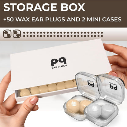 PQ Silicone Gel Ear Plugs for Sleeping and Swimming - 50 Noise Cancelling Earplugs, Ear Protection with Sound Blocking Level 32Db, Soft Wax Pillows (50 Pillows), Color: White