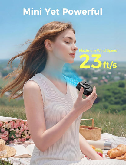Aecooly Magnetic Clip On Fan, Mini Portable Neck Fan, Mighty Waist Fan