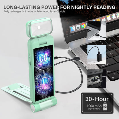 KTEBO 2 Pack Rechargeable Book Light Clip-On Reading Light for Books in Bed | 9 eye-friendly modes from 3 color temperatures and 3 brightness, USB-C up to 30 hrs - Black & Black