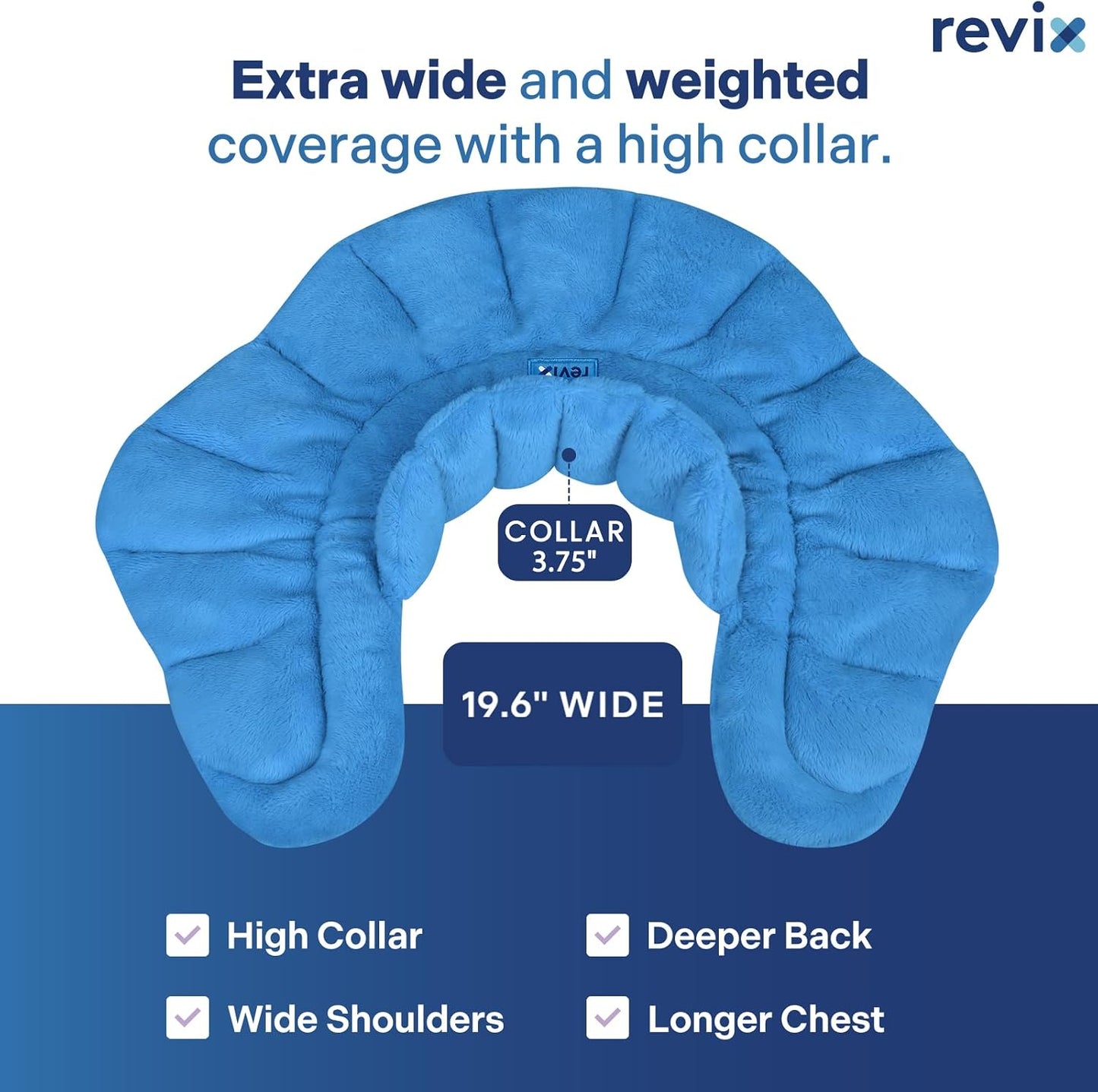 REVIX Heated Neck Wrap Microwave Heating Pad for Neck and Shoulders Pain Relief, Weighted Neck Warmer Microwavable with Miost Heat, Unscented