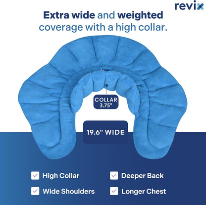 REVIX Heated Neck Wrap Microwave Heating Pad for Neck and Shoulders Pain Relief, Weighted Neck Warmer Microwavable with Miost Heat, Unscented