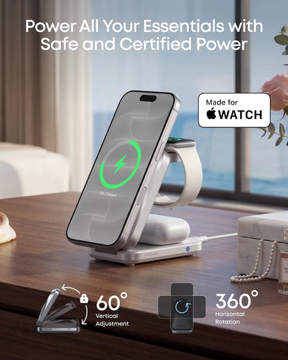 Anker Prime 25W Qi2.2-Certified Palm-Sized 3-in-1 Foldable MagSafe Charger