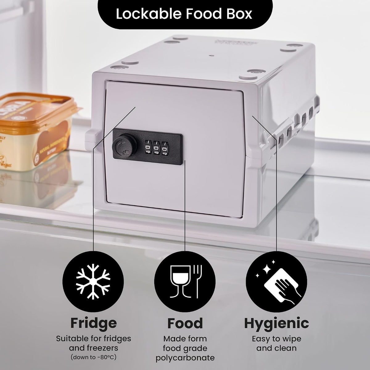 Lockabox Mini™ | Small Lock Box with Combination Lock (Half Letter Sized) | Mini Lockable Box for Small Medicines, Snacks & Mobile Phones | External Size 8.8 x 6.1 x 4.7 Inches (Crystal)
