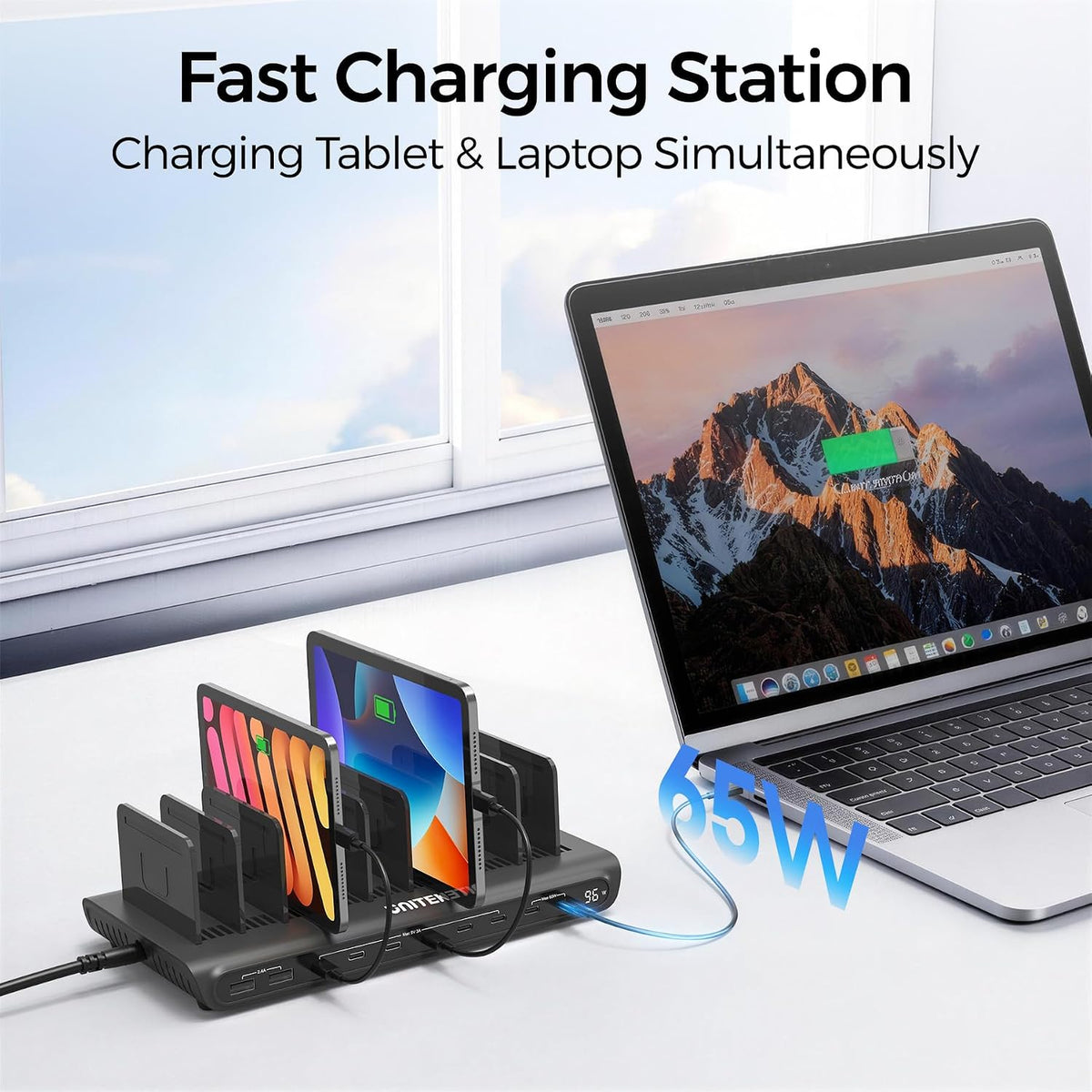Unitek 10 USB Charging Station Multiple Devices for iPad Tablet iPhone Mic
