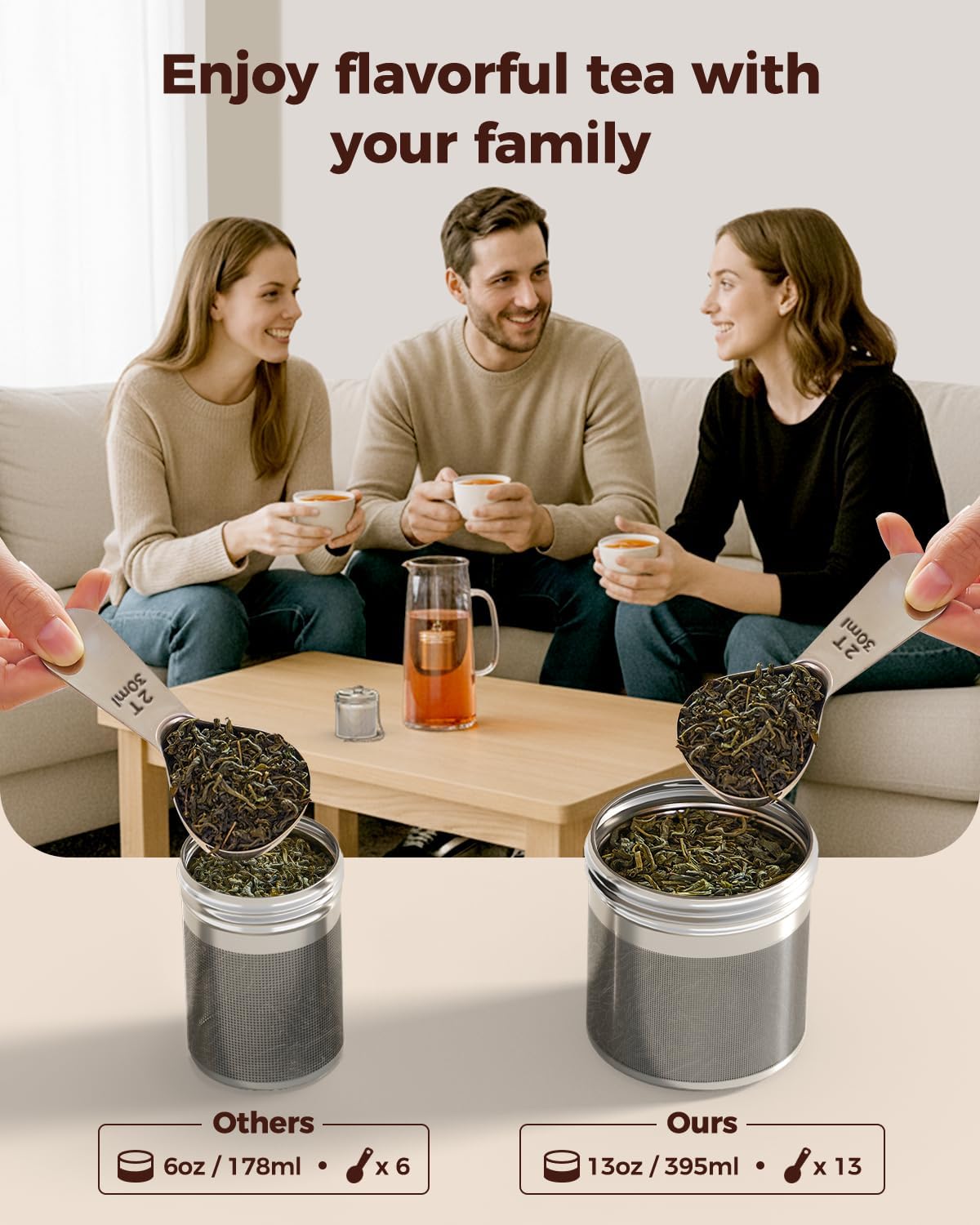 2 Pack Reinmoson Large Tea Infuser for Loose Tea & Spice Infuser for Cooking, 2.1” x 2.9” Extra Fine Mesh Large Tea Strainers, 304 Stainless Steel Loose Leaf Tea Steeper for Black Tea, Rooibos, etc