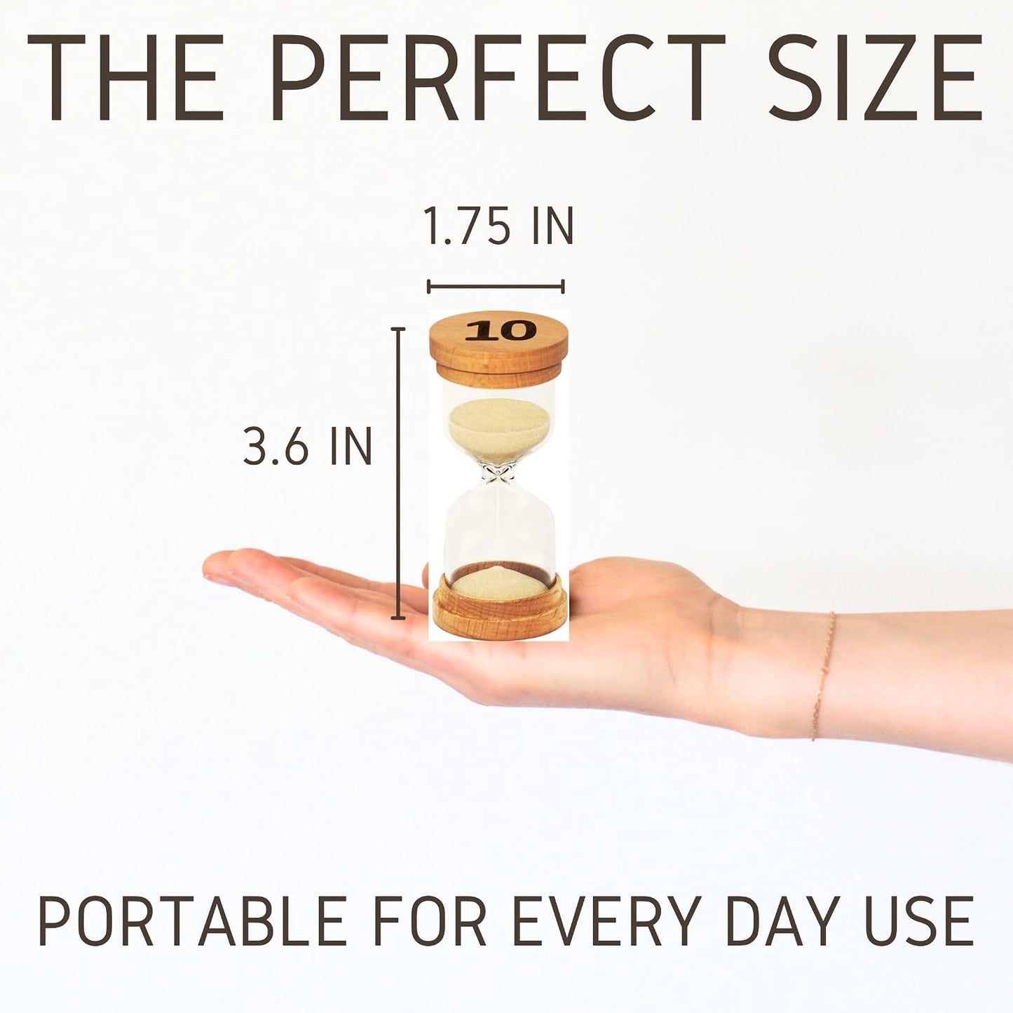 Sand Hourglass Timer - Glass Sand Clock Minutes - Modern Hourglass Watch with Wooden End Caps for Kids, Games, Classroom, Kitchen, Home or Office Decor (5 Minutes)