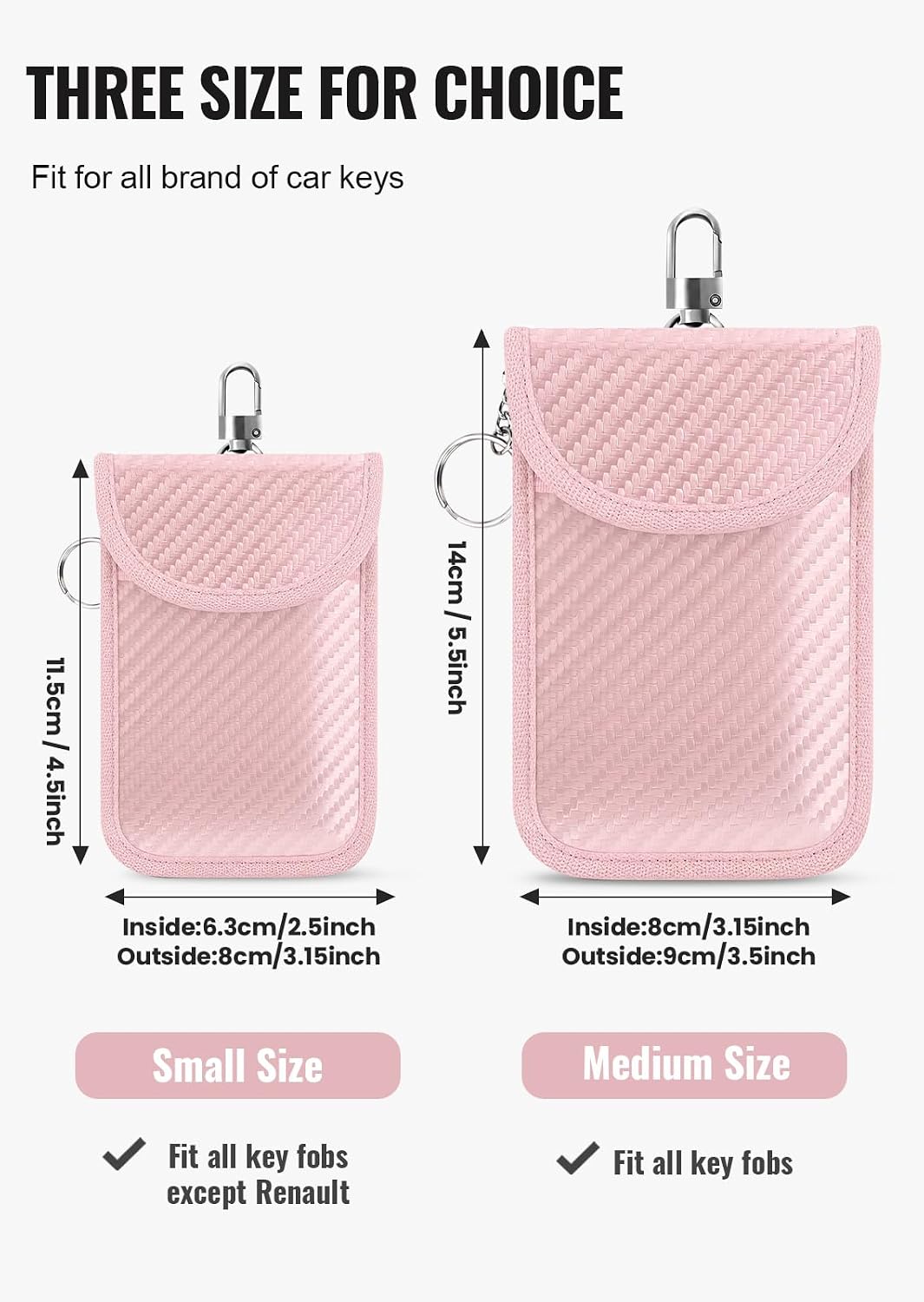 Faraday Pouch for Car Keys, Faraday Bag, Car RFID Signal Blocking Holder, Key Fob Protector, Key fob cage Block Signal Anti-Theft Fob Case (2 Pack)