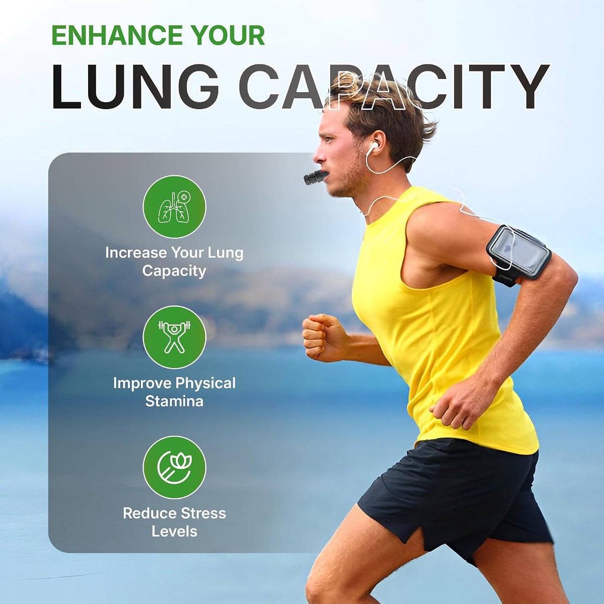TN TINEXER Portable Compact Lung Exercise Device with High Quality Silicone Breathing Exercise Device Portable Muscle Trainer Easy to Clean