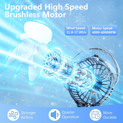 6000mAh Portable Handheld Misting Fan Rechargeable