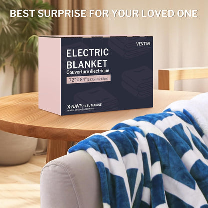 VENTIMI Electric Blanket Heated Throw, 50" x 60" Heated Blanket with 5 Heat Levels & 3 Hours Auto Off, Fast Heating Blankets with ETL & FCC Certification, Grey