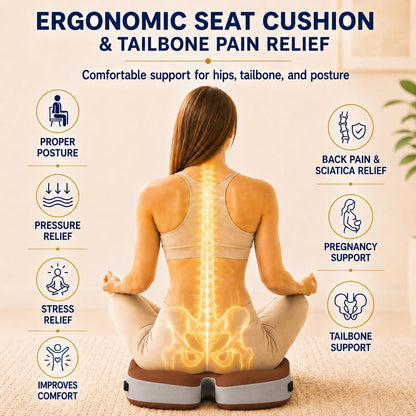 Seat Cushions for Office Chairs Wheelchair Cushion for Long Sitting Back Pain，Memory Foam Seat Car Computer Desk Chair Cushion，Coccyx Cushion for Tailbone Pain Relief Cushion Office Chair Black