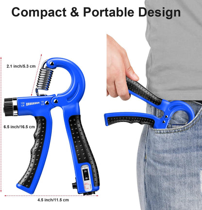 KDG Hand Grip Strengthener 2 Pack Adjustable Resistance 10-130 lbs Forearm Exerciser，Grip Strength Trainer for Muscle Building and Injury Recovery for Athletes