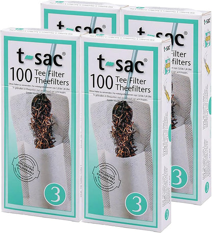 T-Sac Tea Filter Bags, Disposable Tea Infuser, Number 3-Size, 3 to 8-Cup Capacity, Set of 200