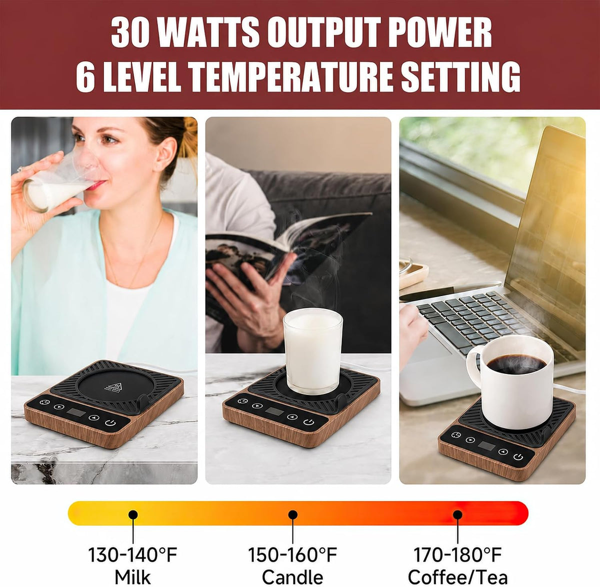 Mug Warmer - Electric Coffee Mug Warmer for Desk with Temperature Display
