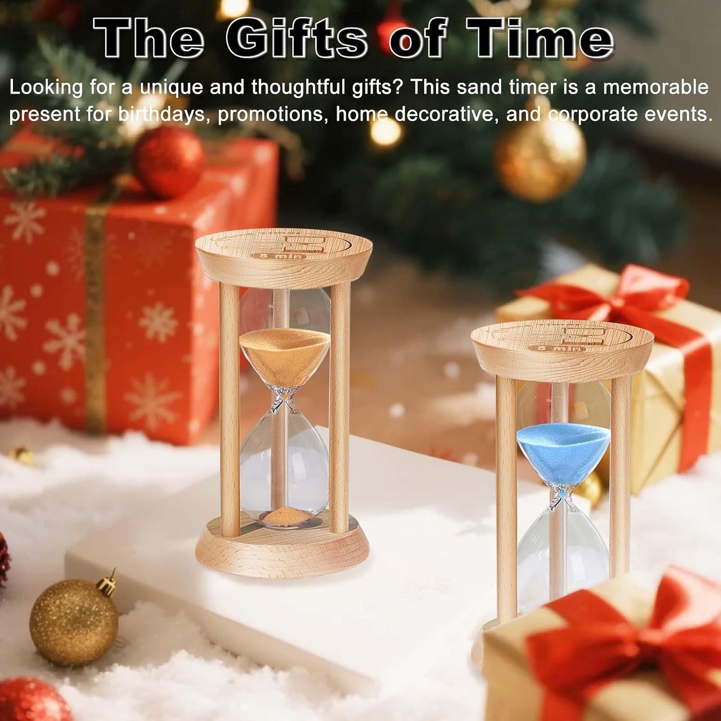2 Minute Wooden Sand Timer,2 Min Hourglass, Small Sand Watch, Reloj De Arena, Hour Glass Sandglass for Home, Office, Decorative, Game, Classroom