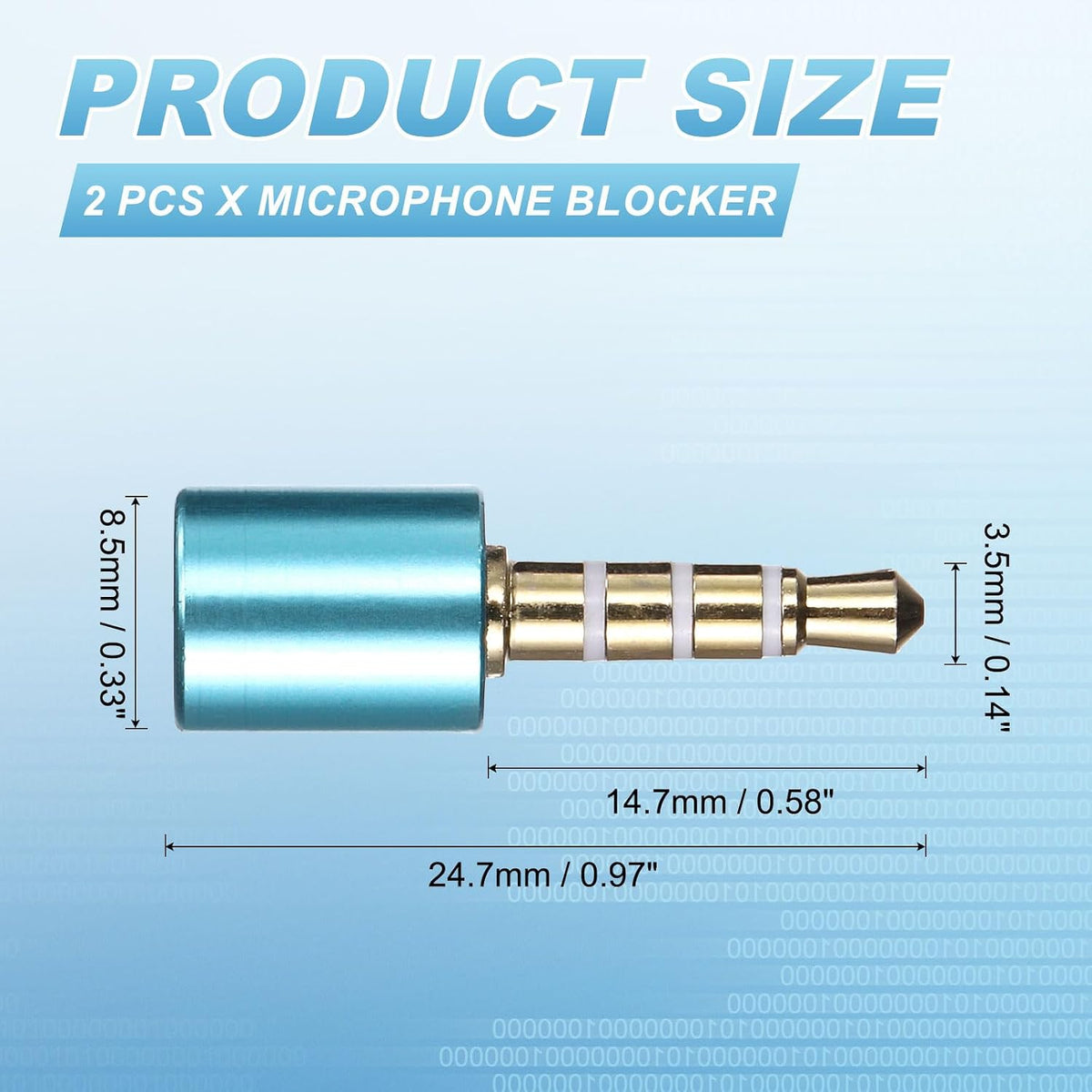 2 Pcs Microphone Blocker, USB 3.5mm Audio Blocker, Silver