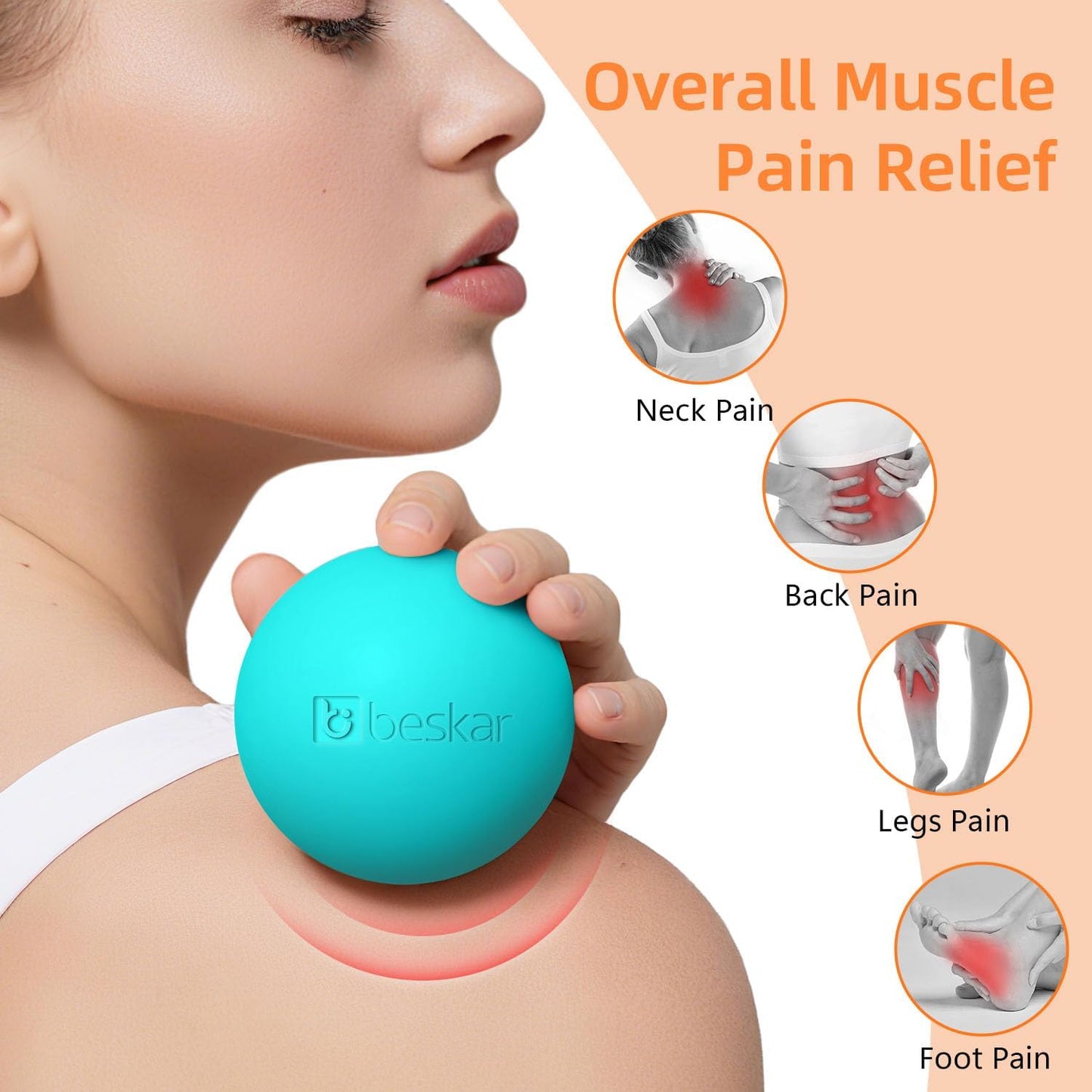 Massage Lacrosse Balls for Myofascial Release, Trigger Point Therapy and Yoga Therapy, Foot Massage Ball to Relieve Plantar Fasciitis Black