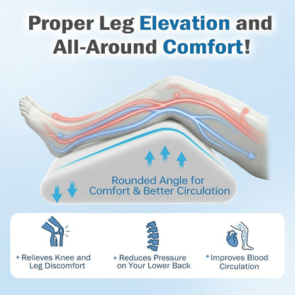 Vekkia 24" x 24" x 5.5" Bed Wedge Pillow for Sleeping – Triangle Pillow for Sleep Apnea, Acid Reflux, Snoring & Back Support, Post-Surgery Recovery, with Pockets & Washable Cover