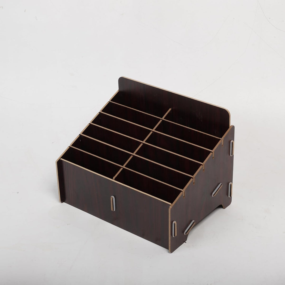 Wooden Display Cell Phone Rack, Phone Storage Rack Brown 12 Slot