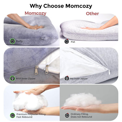 Momcozy Cooling Pregnancy Pillow - U Shaped Full Body Maternity Pillow