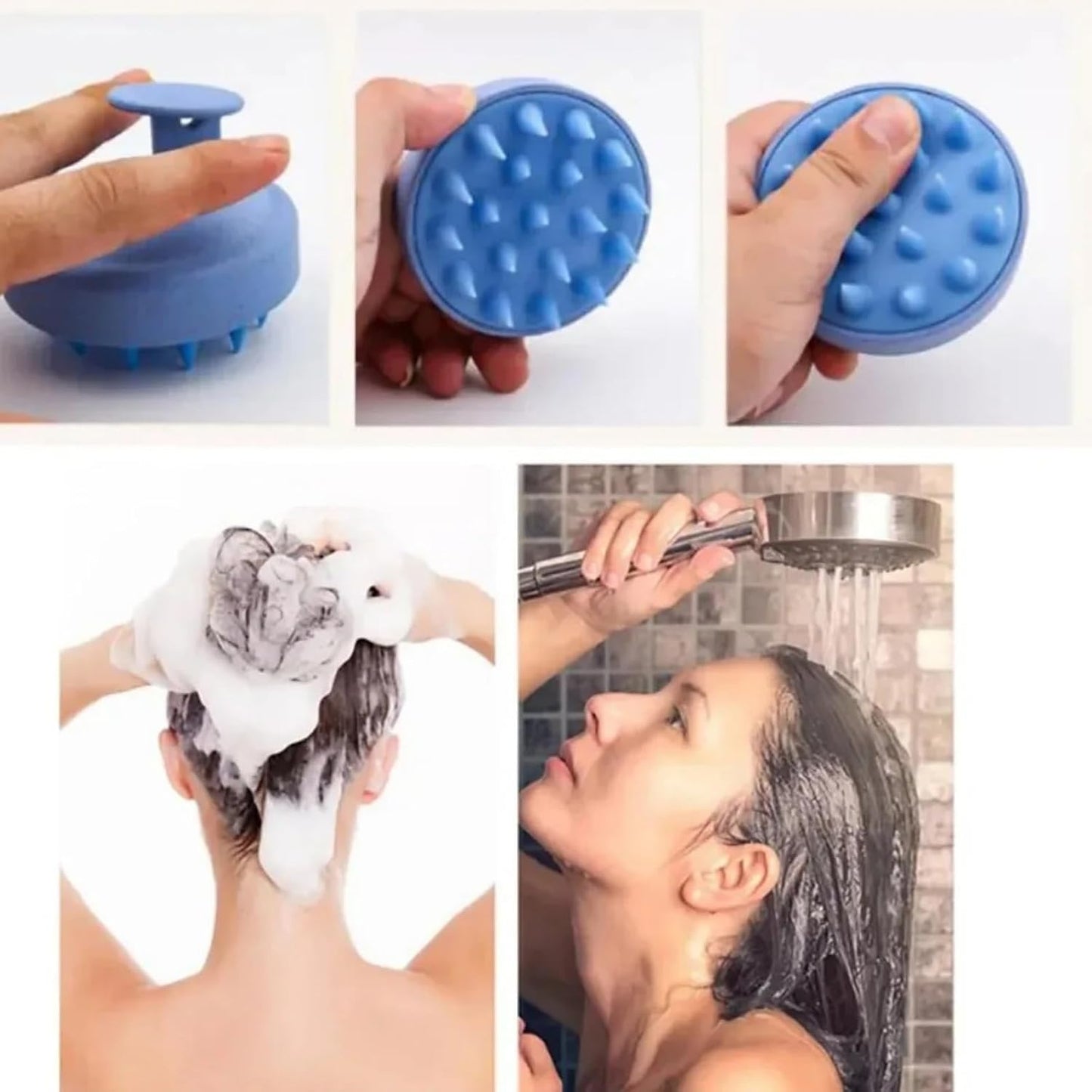 INVODA Scalp Massager Shampoo Brush Soft Silicone Bristles for Dandruff Removal & Hair Growth, Waterproof Wet/Dry Use, Men, Women & Pets