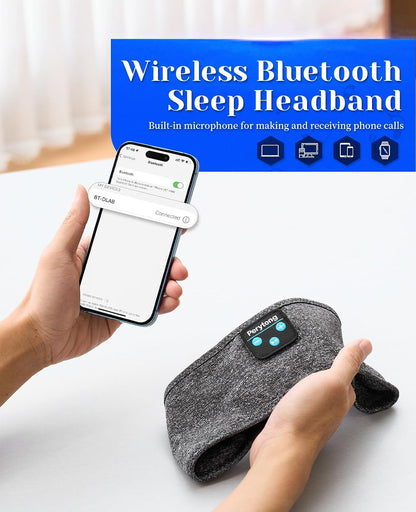 Perytong 2 Pack Sleep Headphones, Sleeping Headphones | Bluetooth Headband with Ultra-Thin HD Stereo Speaker, Wireless Headphone for Sports, Insomnia, Yoga, Air Travel, Meditation