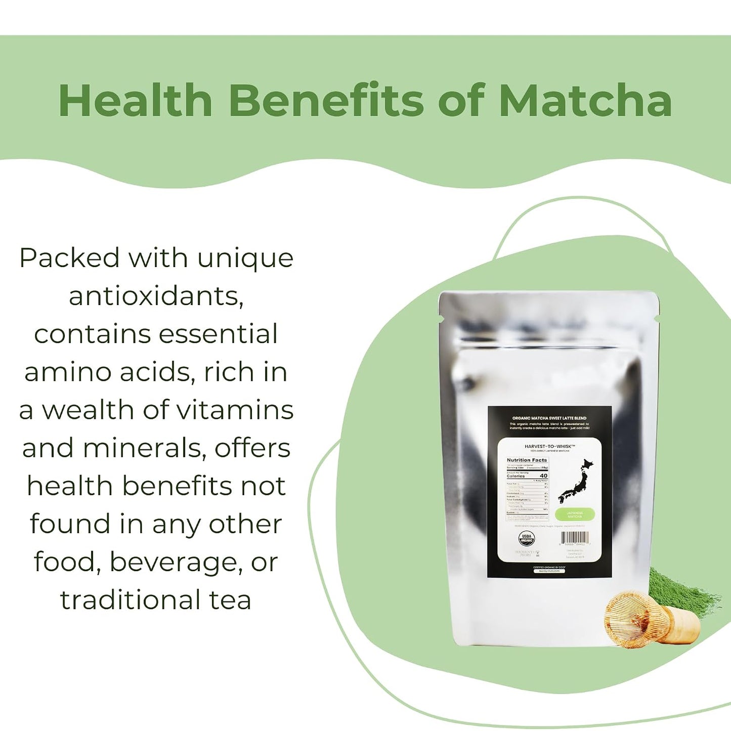 Matcha Kari Organic Sweetened Matcha Latte Mix - Cafe Style - 2.2 lb | Organic sweetened matcha green tea latte powder, cafe-style, just add milk or water, hot or iced, easy mix, 2.2 lb/1 kg