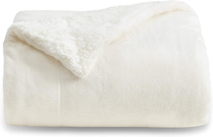 Bedsure GentleSoft Sherpa Fleece Throw Blanket for Couch, Non-Heated, Thick & Warm Cozy Blanket for Winter, Soft Fuzzy Plush Throw Gifts for Women and Men, Grey, 50x60 Inches
