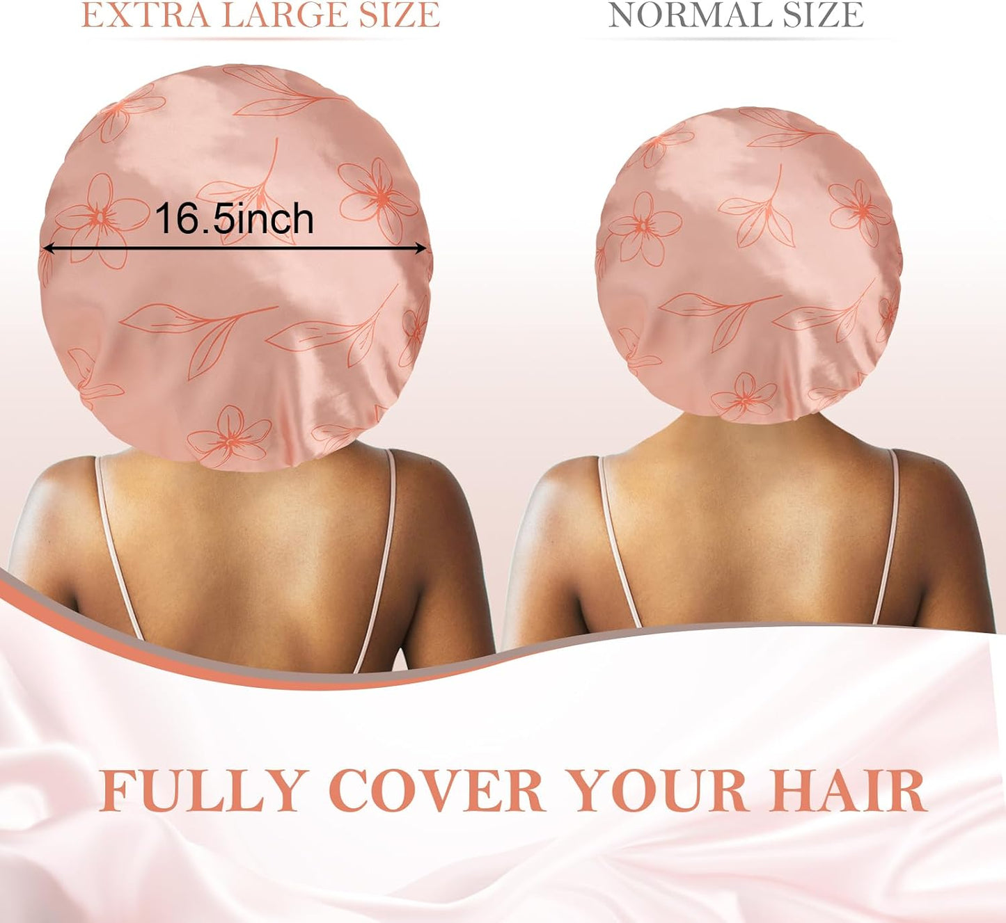3Pcs Bonnets for Sleeping, Extra Satin Silk Bonnet for Sleeping Women with Tie Band for Curly Hair Jumbo Bonnet Braids