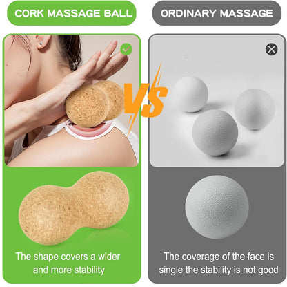 Cork Massage Ball, Peanut Massage Ball, Myofascial Release Ball, Deep Tissue Massage Roller Mobility Ball for Physical Therapy Myofascial Release Muscle Relaxer Acupoint Massage (1pcs)