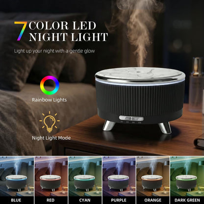 20-Hour Long-Lasting Aromatherapy, 500ML Large Essential Oil Diffuser: Ultrasonic Cool Mist Humidifier with Remote Control, 7 Color Lights, Timer, Auto-Off for Home/Bedroom/Yoga (White)