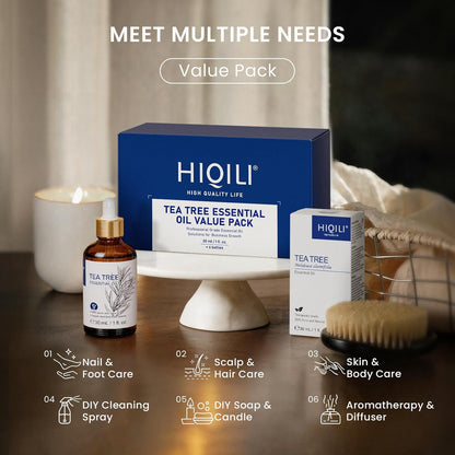 HIQILI Lavender Essential Oil for Diffuser, Aromatherapy & Air Freshening | Relaxing Aroma for Sleep, Ideal for Massage, DIY Candle Soap, Laundry & Home Cleaning Freshener - 30mL / 1.01 fl oz