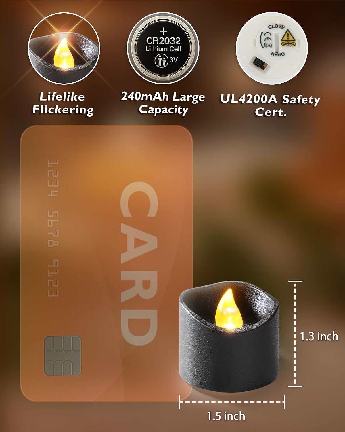 Homemory 24-Pack Flameless LED Tea Lights Candles Battery Operated, 200+Hour Fake Electric Candles TeaLights for Votive, Aniversary, Wedding Centerpiece Table Decor, Funeral, Halloween, Christmas