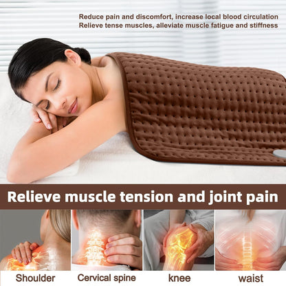 VALGELUIK Heating Pad for Back, Neck & Shoulder Pain Relief – 12"x24" Electric Heat Pad, Auto-Off, Machine Washable, Moist/Dry Heat Options – Thoughtful Mother's Day Gifts for Mom, Dad, Women & Men