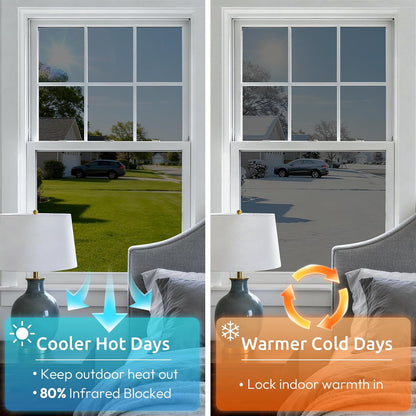 rabbitgoo Window Tint for Home with Tools, Black Silver, 17.5" x 78.7"