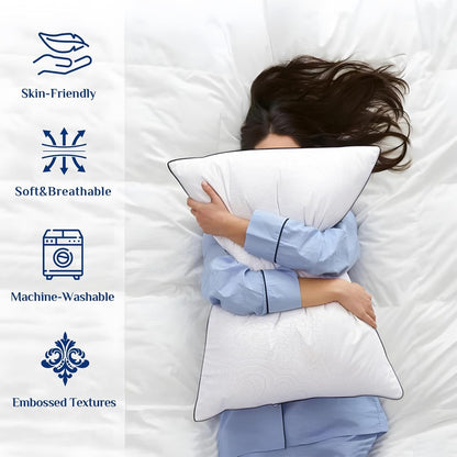 JOLLYVOGUE Pillows Standard Size Set of 2, Cooling and Supportive Pillows Full Size Set of 2 for Side and Back Sleepers, Down Alternative Hotel Collection Sleeping Pillow