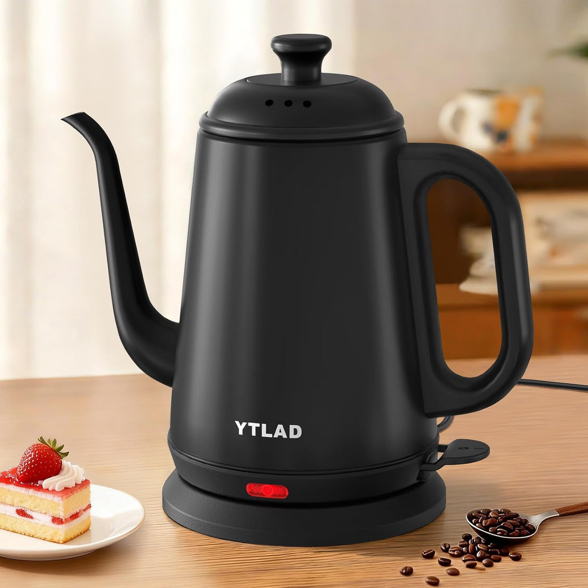 Gooseneck Electric Kettle 1L, 1000W, Pour-Over Coffee & Tea