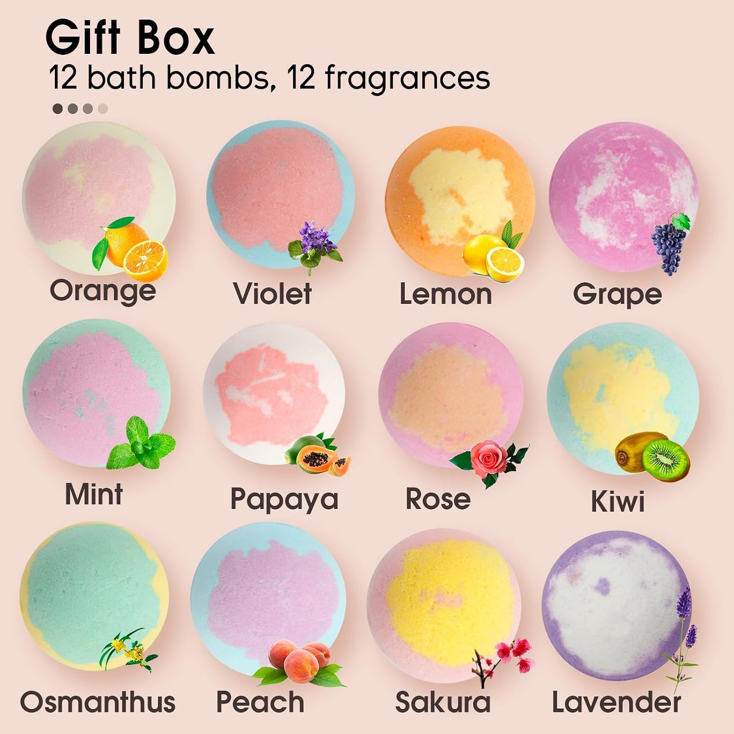 iHave Bath Bombs for Kids and Women, 12 Natural Handmade Bath Bomb Gift Set, Bubble Bath Bombs - Perfect Self Care Relaxing Spa Gifts for Women