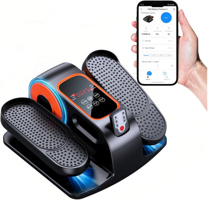 Under Desk Elliptical, Elliptical Leg Exerciser for Seniors, Home Portable Elliptical with Remote Control and 12 Adjustable Speeds, Electric Seated Pedal Exerciser